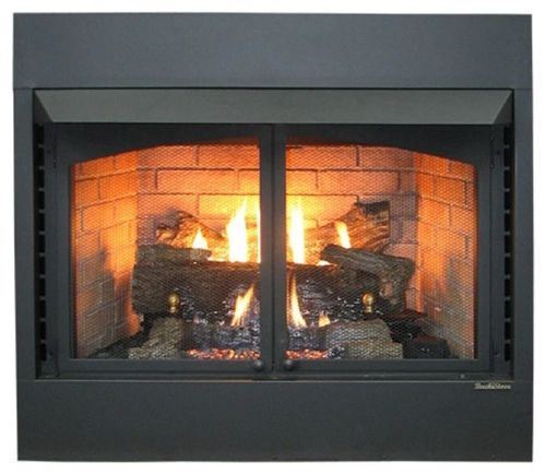 Buck Stove 42&quot; Vent Free Zero Clearance Gas Fireplace w/ Oak Logs - NG