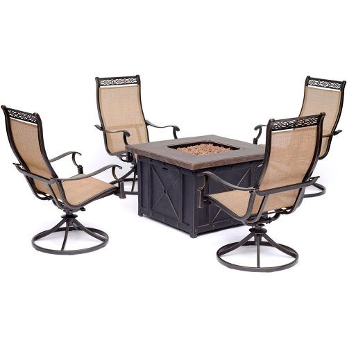 Hanover Mon5pcsw4dfp Monaco 5 Piece Fire Pit Chat Set Outdoor Furniture Tan 691046068347 Ebay