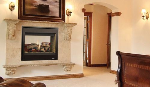 Superior Fireplaces 40" DV SeeThrough Electric Fireplace w/Black