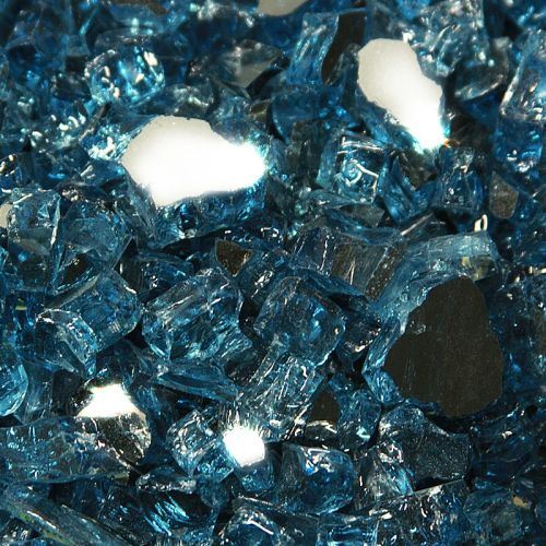 10 lbs. Broken Style 1/2" Pacific Blue Reflective Fire Glass