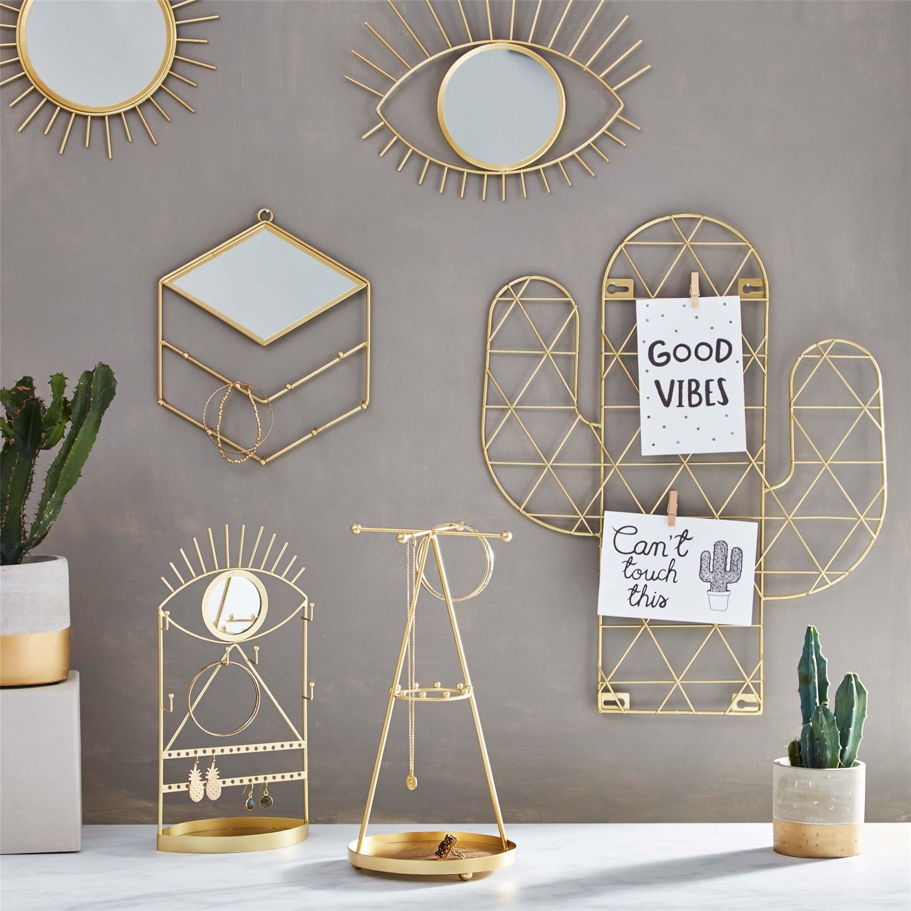 Sass /& Belle TOUCH OF GOLD Hexagone miroir avec vintage chaîne suspendu