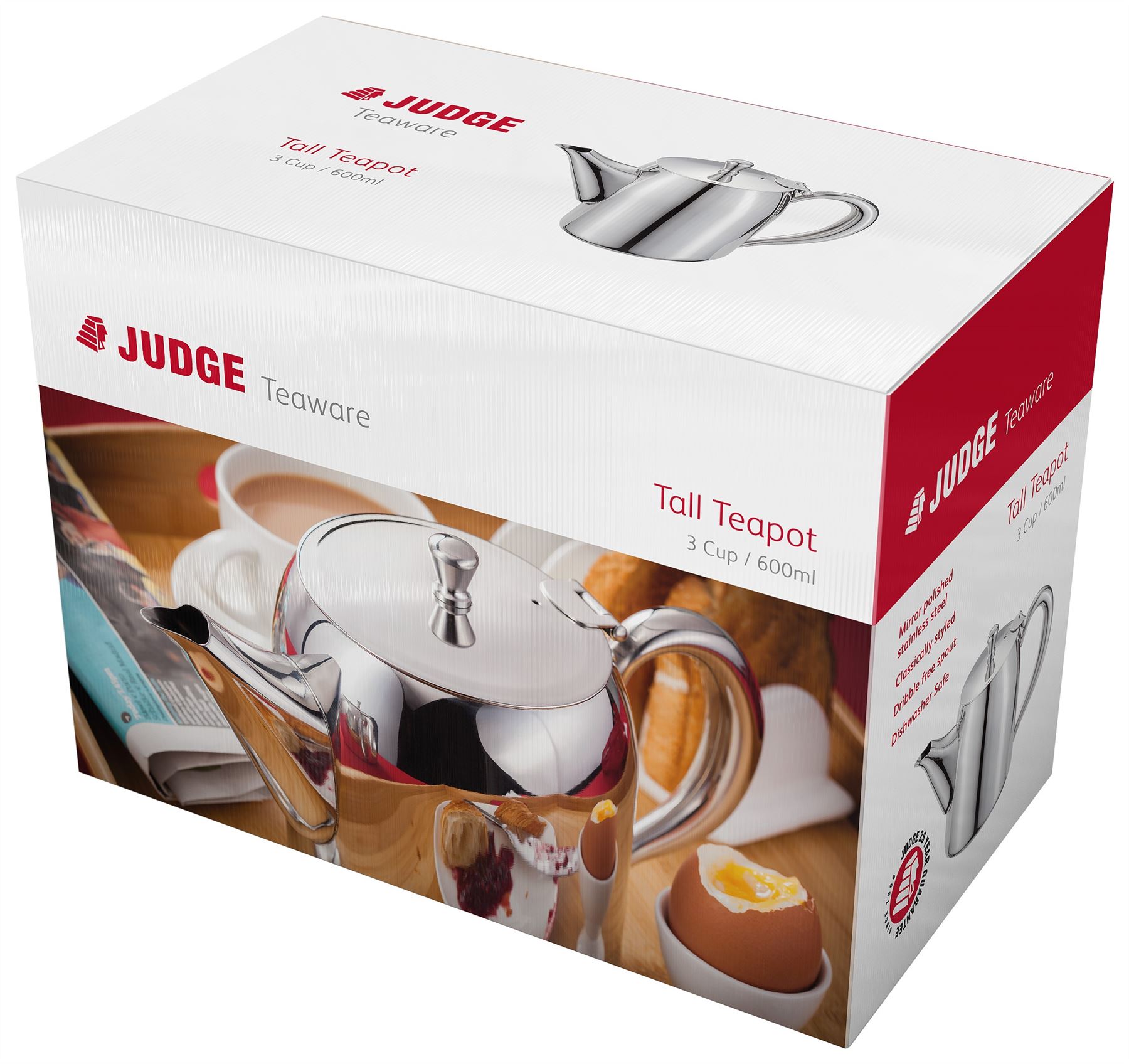 Judge Teaware Stainless Steel Teapots Tea Pots, Tall or Short, 3, 6 or