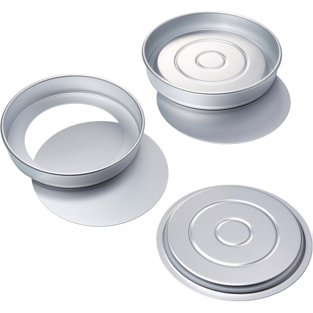 Alan Silverwood 8" x 1.5" Loose Based Victoria Sponge Cake Tin Pan Set