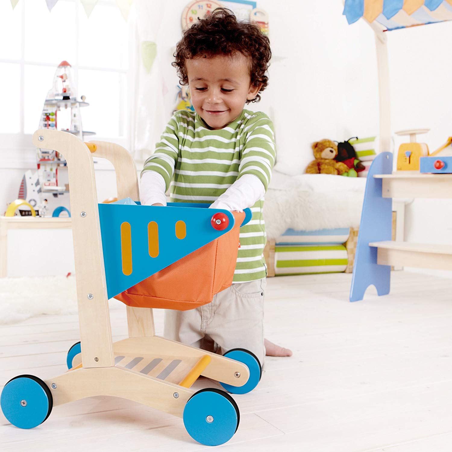 elc wooden shopping trolley