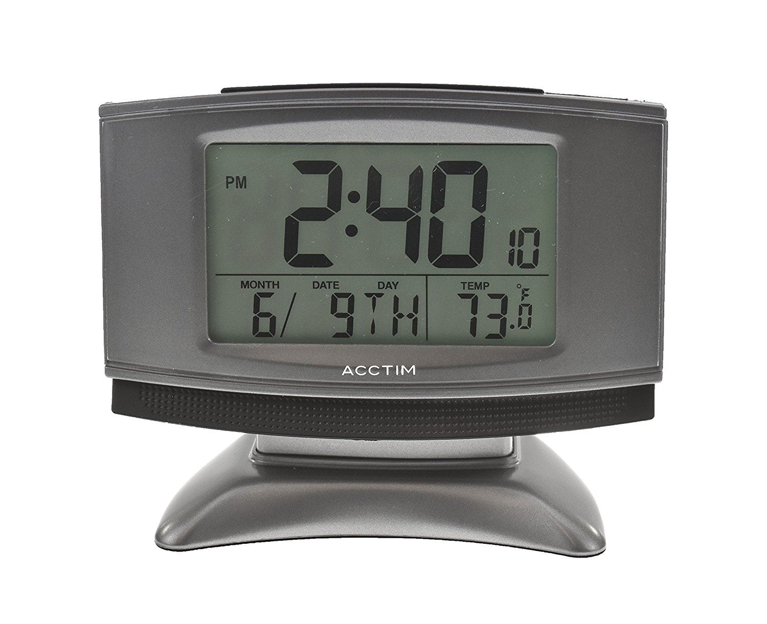 ACCTIM Cuba Radio Controlled LCD Alarm Clock with Smartlie in Silver eBay