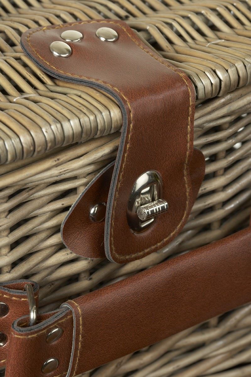 Wrenbury Picnic Hamper for 2 4 6 People Storage Basket Willow Tartan