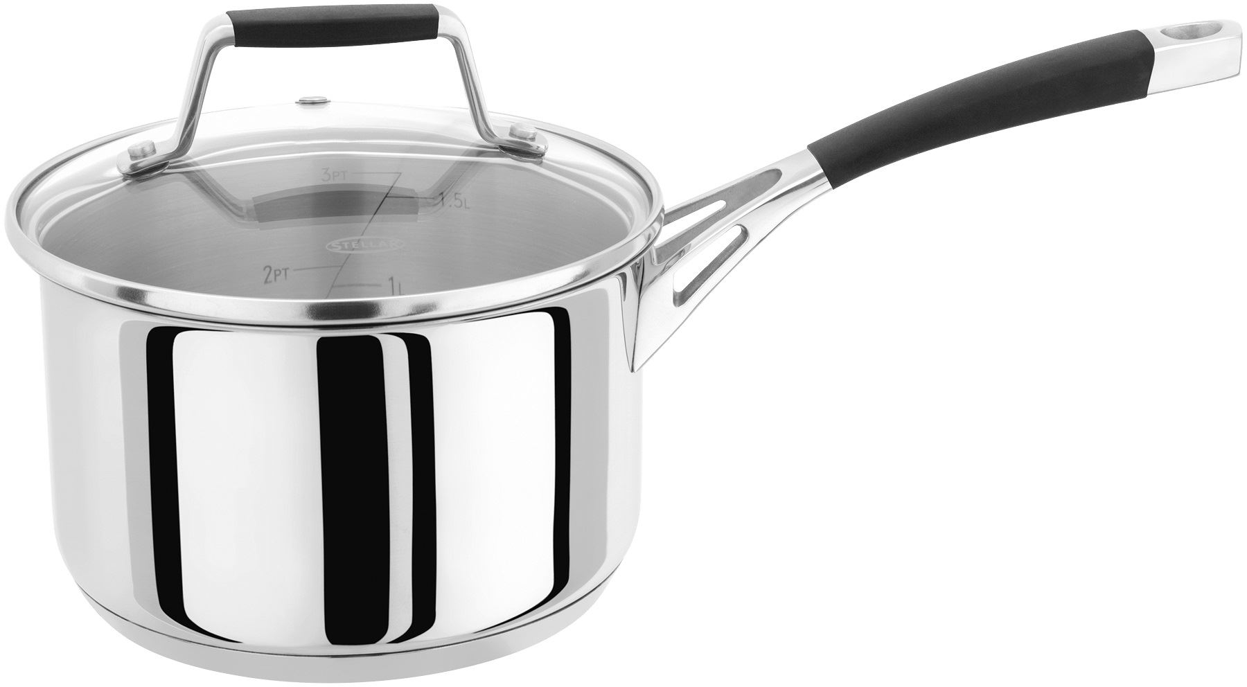 Stellar 5000 16cm Saucepan Pan Induction All Hobs Vented Lid