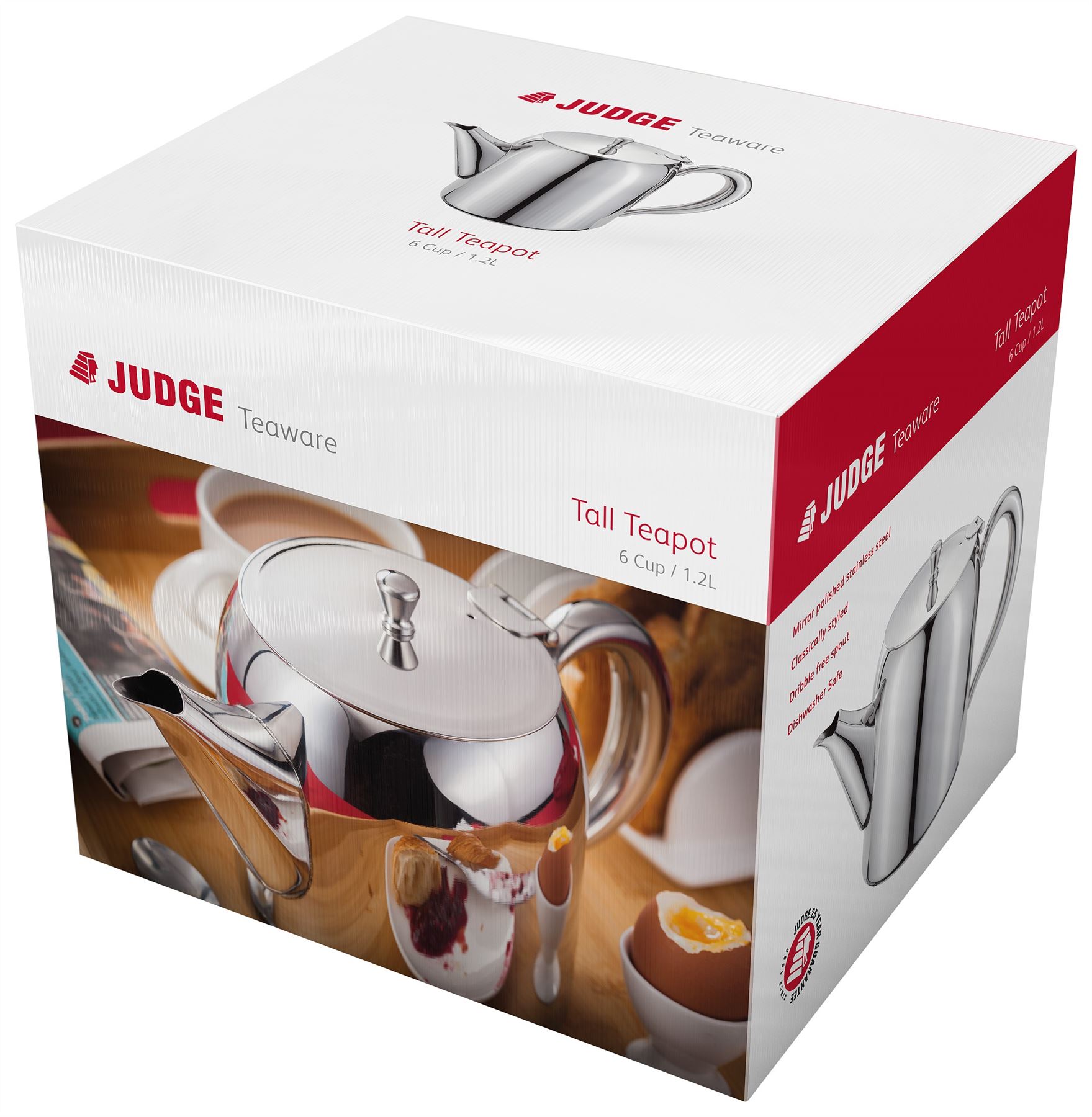 Judge Teaware Stainless Steel Teapots Tea Pots, Tall or Short, 3, 6 or