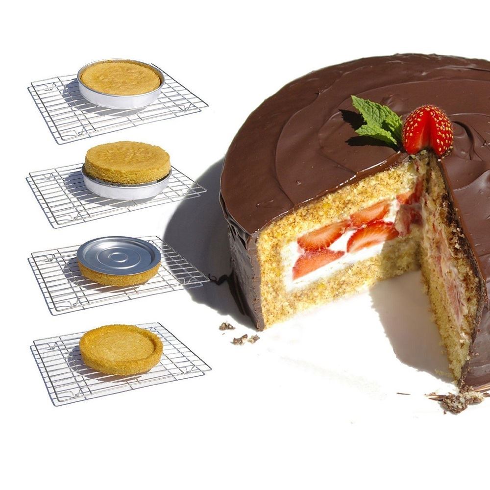 Alan Silverwood 8" x 1.5" Loose Based Victoria Sponge Cake Tin Pan Set