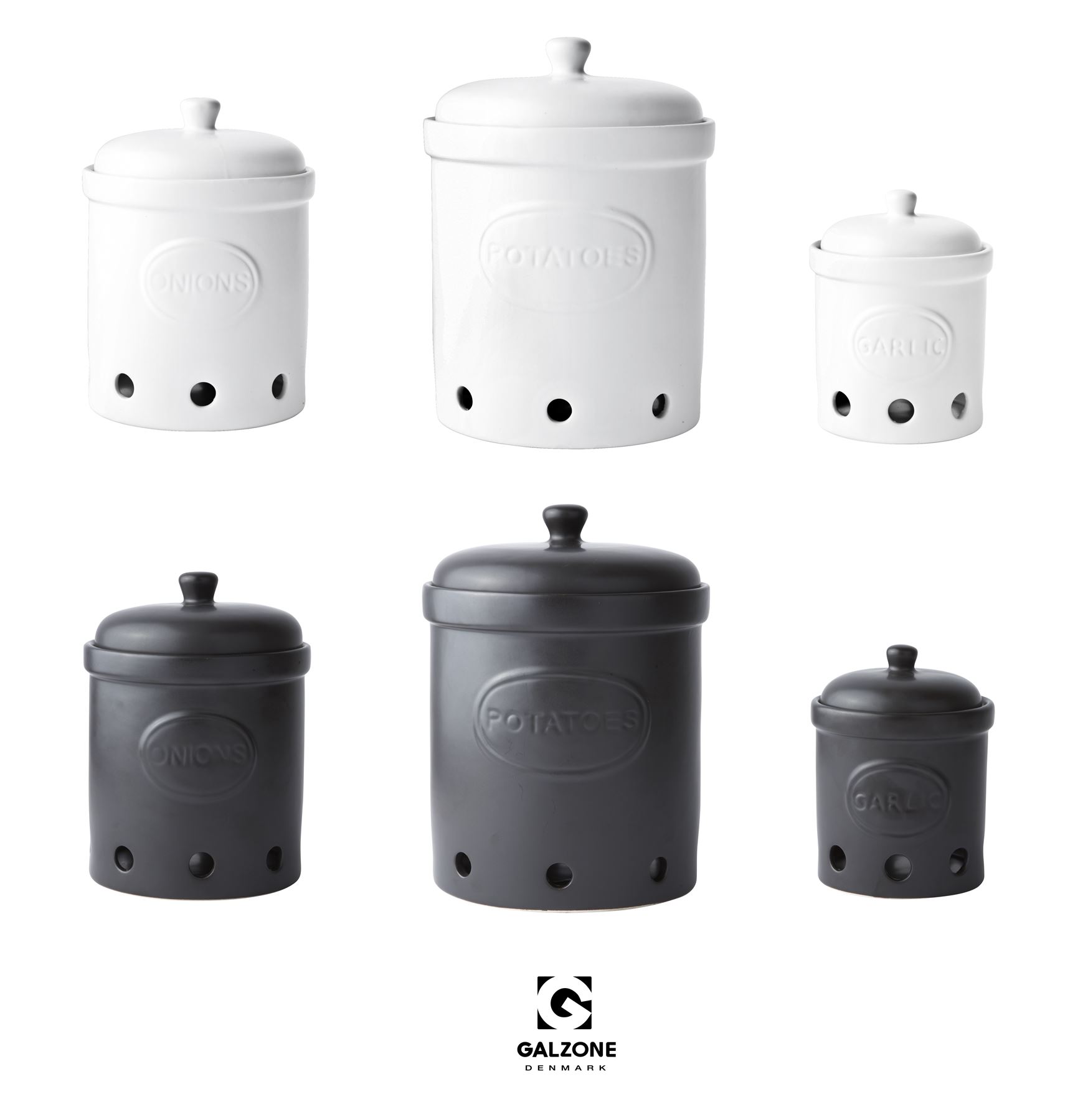 Galzone Keramik Gemüse Vorratsbehälter,Knoblauch,Zwiebel/Kartoffel