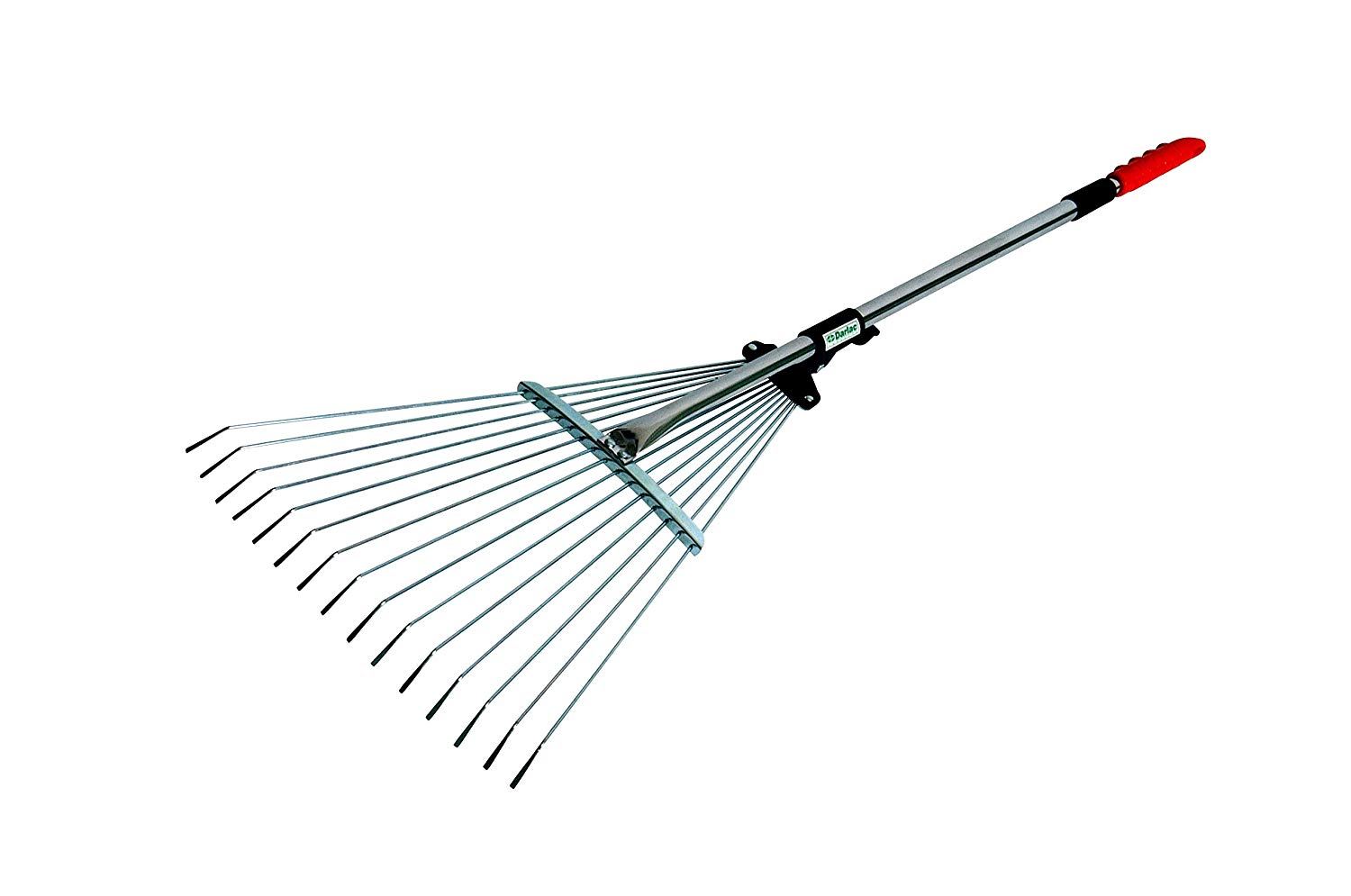 Darlac Telescopic Garden Rake Adjustable Width & Length Leaf Garden