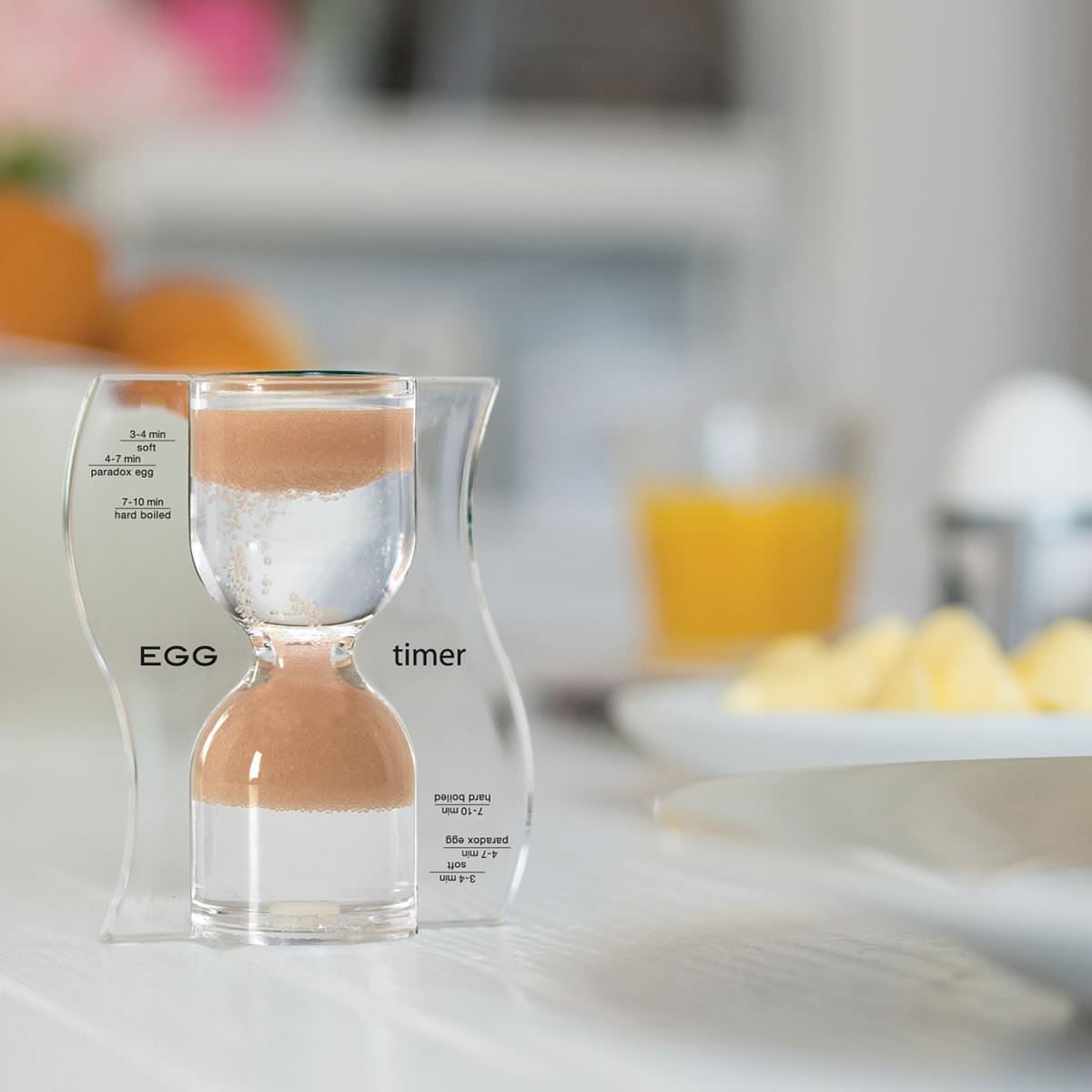 Paradox Liquid Egg Timer with Reverse Granulate Flow, up to 10 Min., 6x