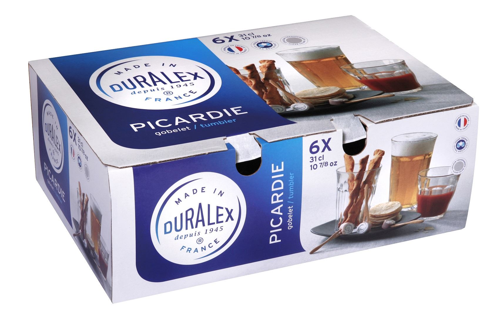 Duralex Picardie Sets 4 or 6 Toughened French Glass Tumblers, All Sizes