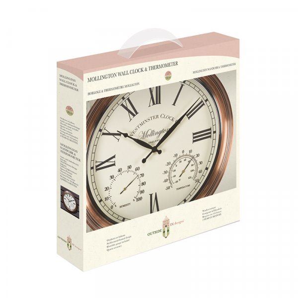 by About Time Antique White 38cm 15 Perfect Time Radio Controlled Outdoor Garden Wall Clock