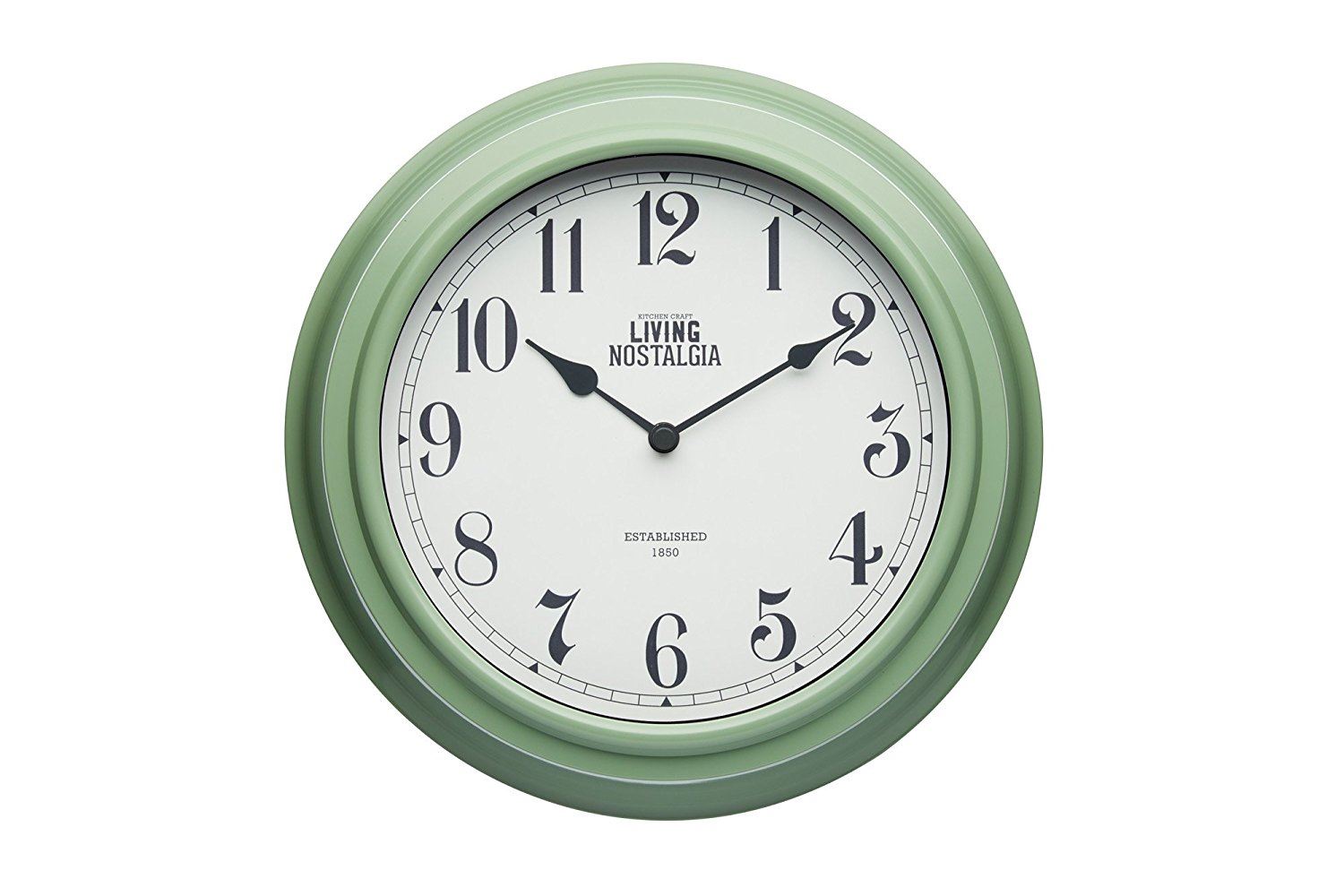 Kitchen Craft Living Nostalgia Wall Clock Clocks in Cream, Green, Blue