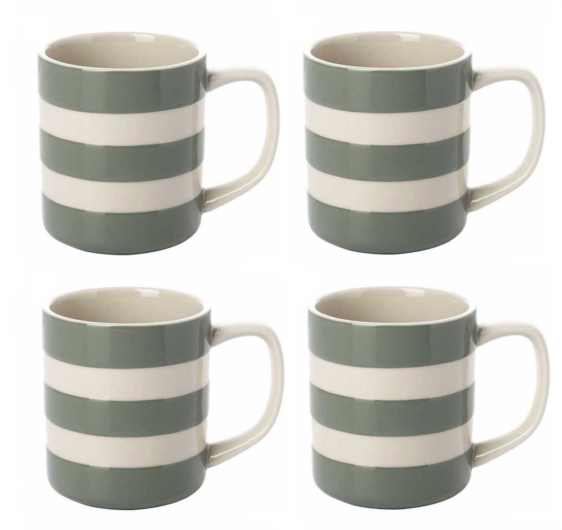 Cornishware Blue & White Stripe Sets of Coffee Cups Mugs, 4oz, 6oz