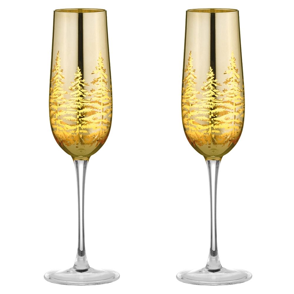 Artland Mirage Lustre Iridescent Champagne Flutes Glasses Set of 2 25cl
