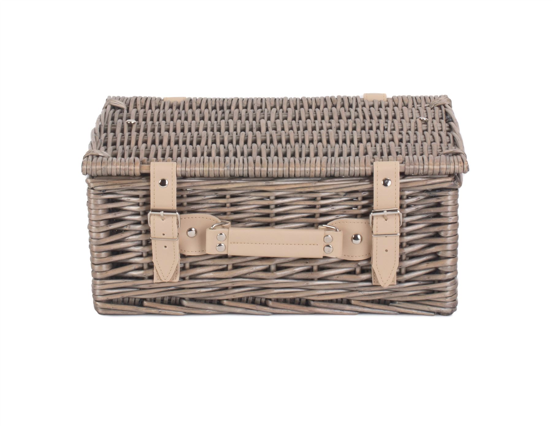 Wrenbury Picnic Hamper for 2 4 6 People Storage Basket Willow Tartan