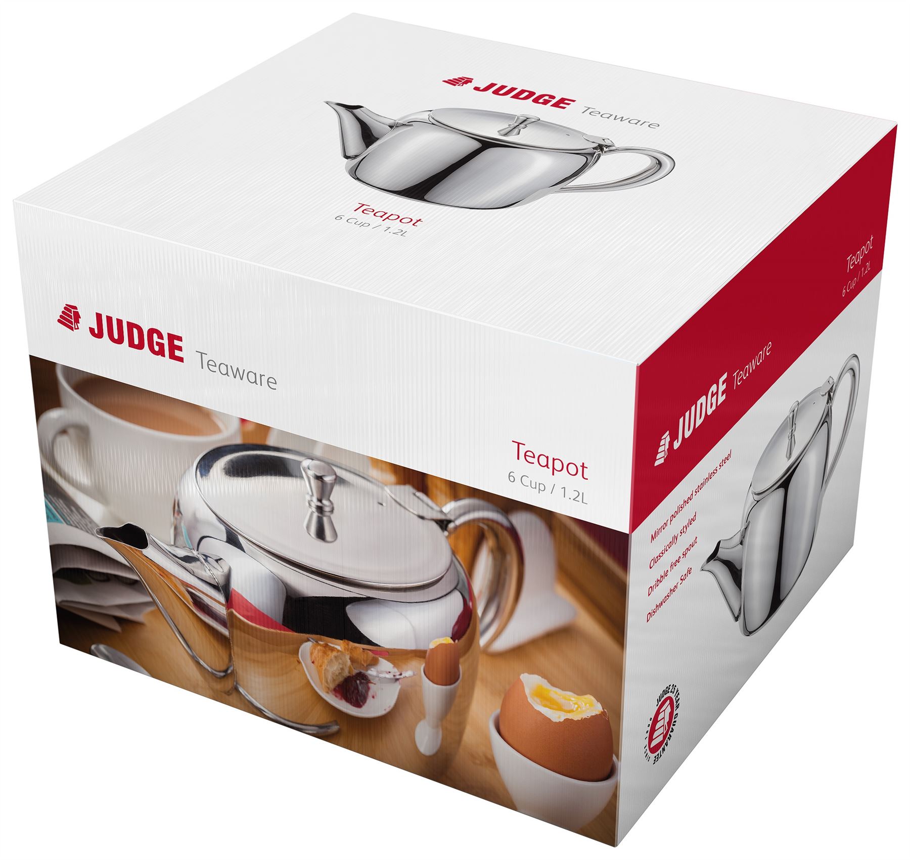 Judge Teaware Stainless Steel Teapots Tea Pots, Tall or Short, 3, 6 or
