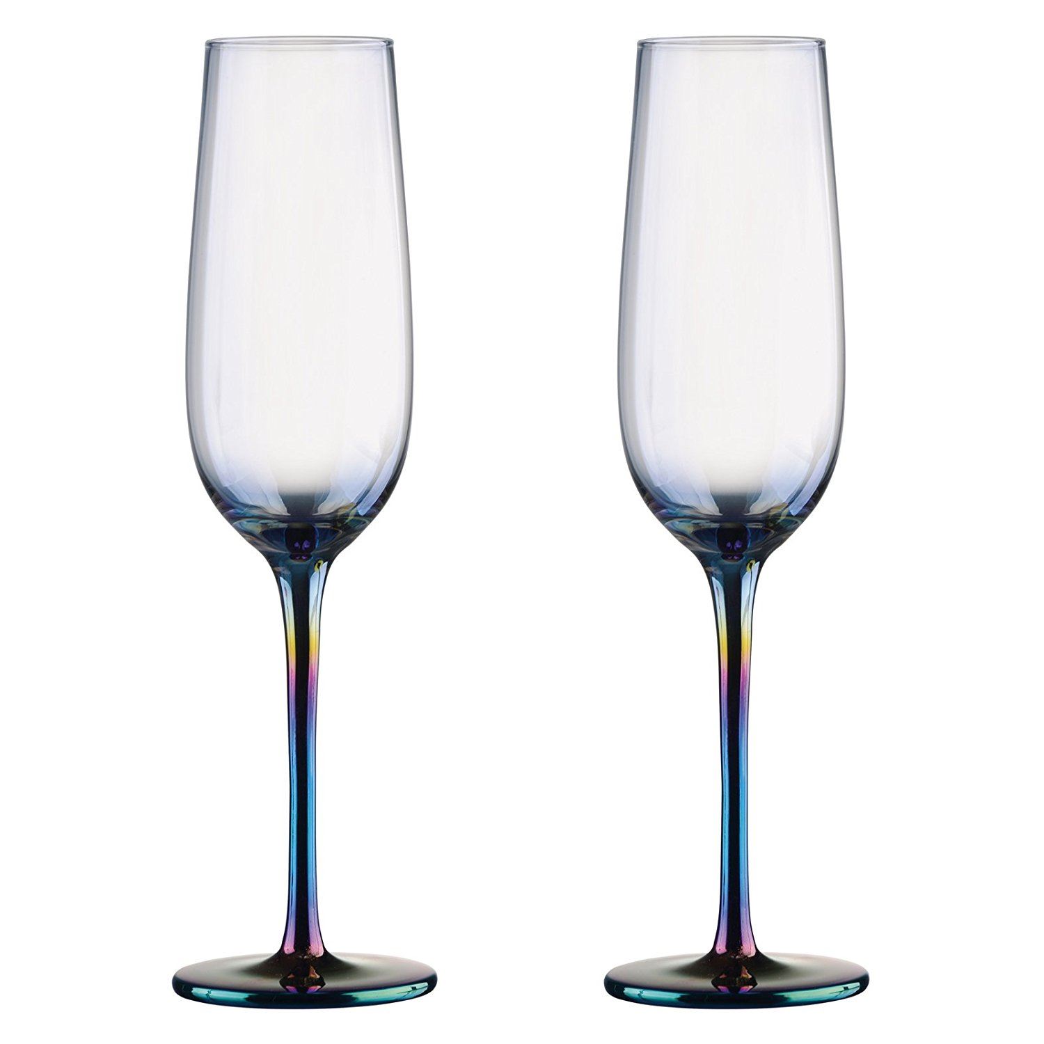 Artland Mirage Lustre Iridescent Champagne Flutes Glasses Set of 2 25cl