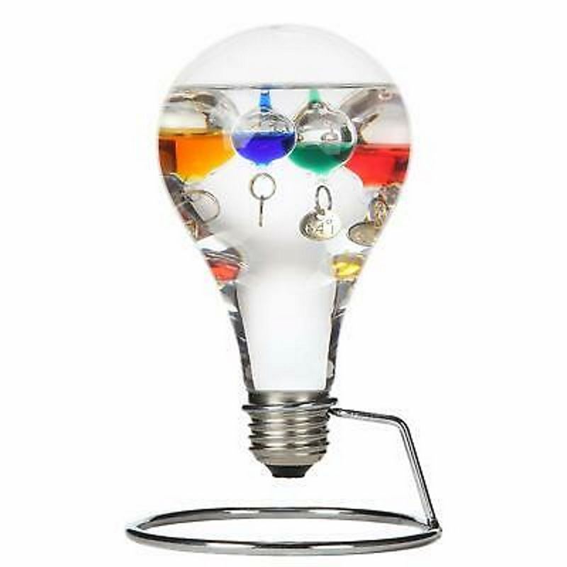 Widdop Light Bulb Shaped Galileo Thermometer Temperature Lamp 18cm eBay