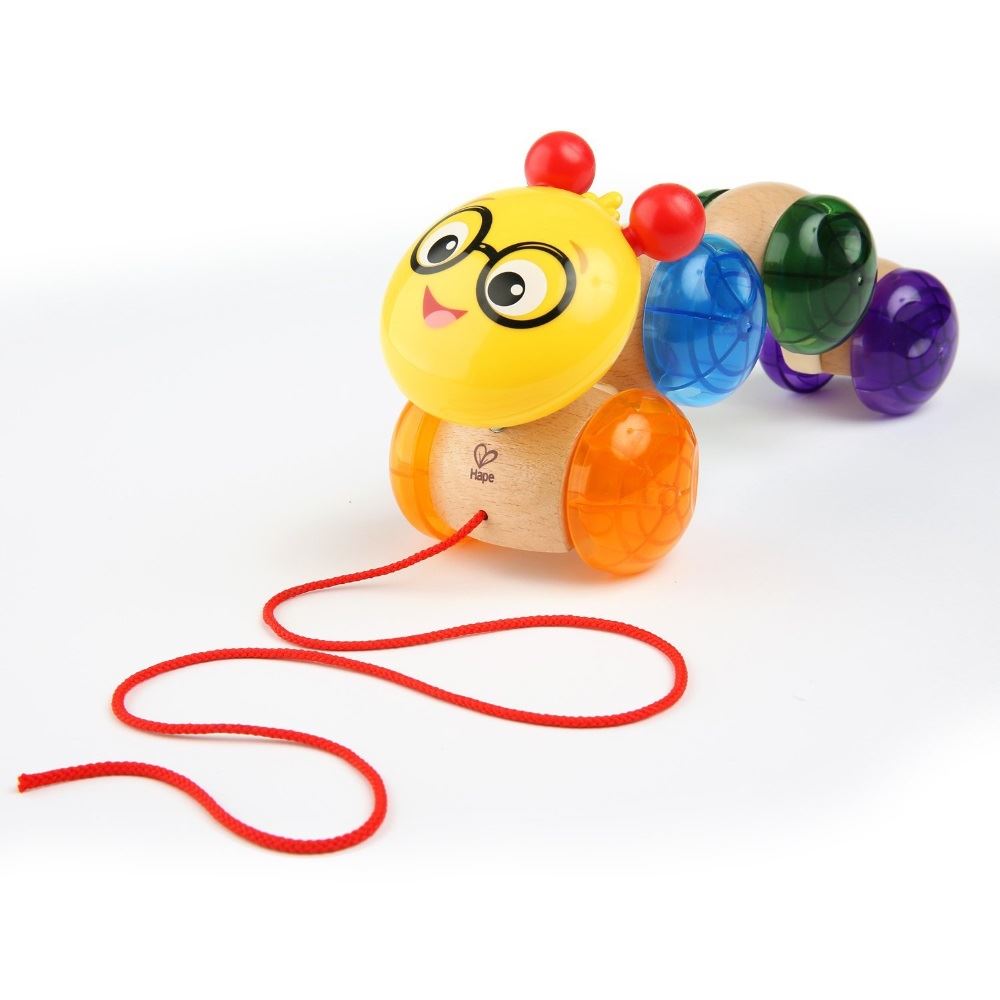 Baby Einstein Wooden Cal The Caterpillar Retractable Pull Along Pull Toy 12m Ebay