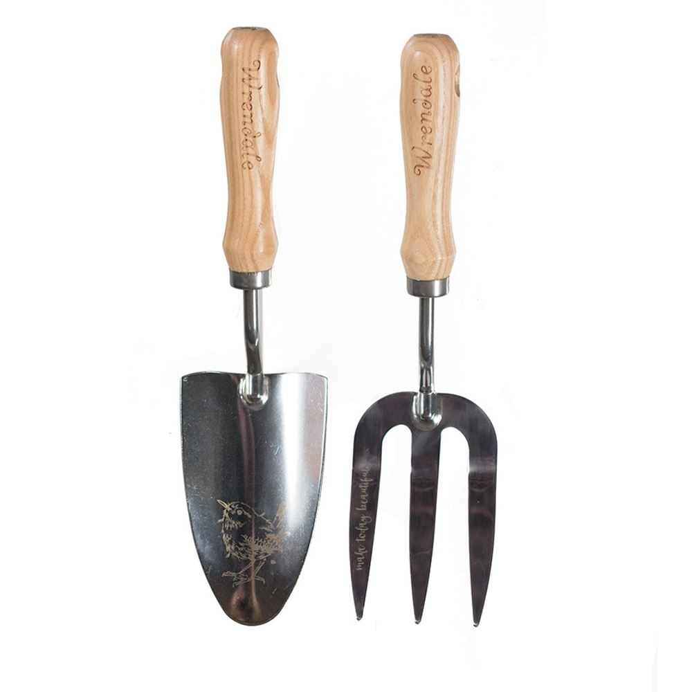 Wrendale Garden Tools Illustrated Stainless Steel Fork & Trowel Set