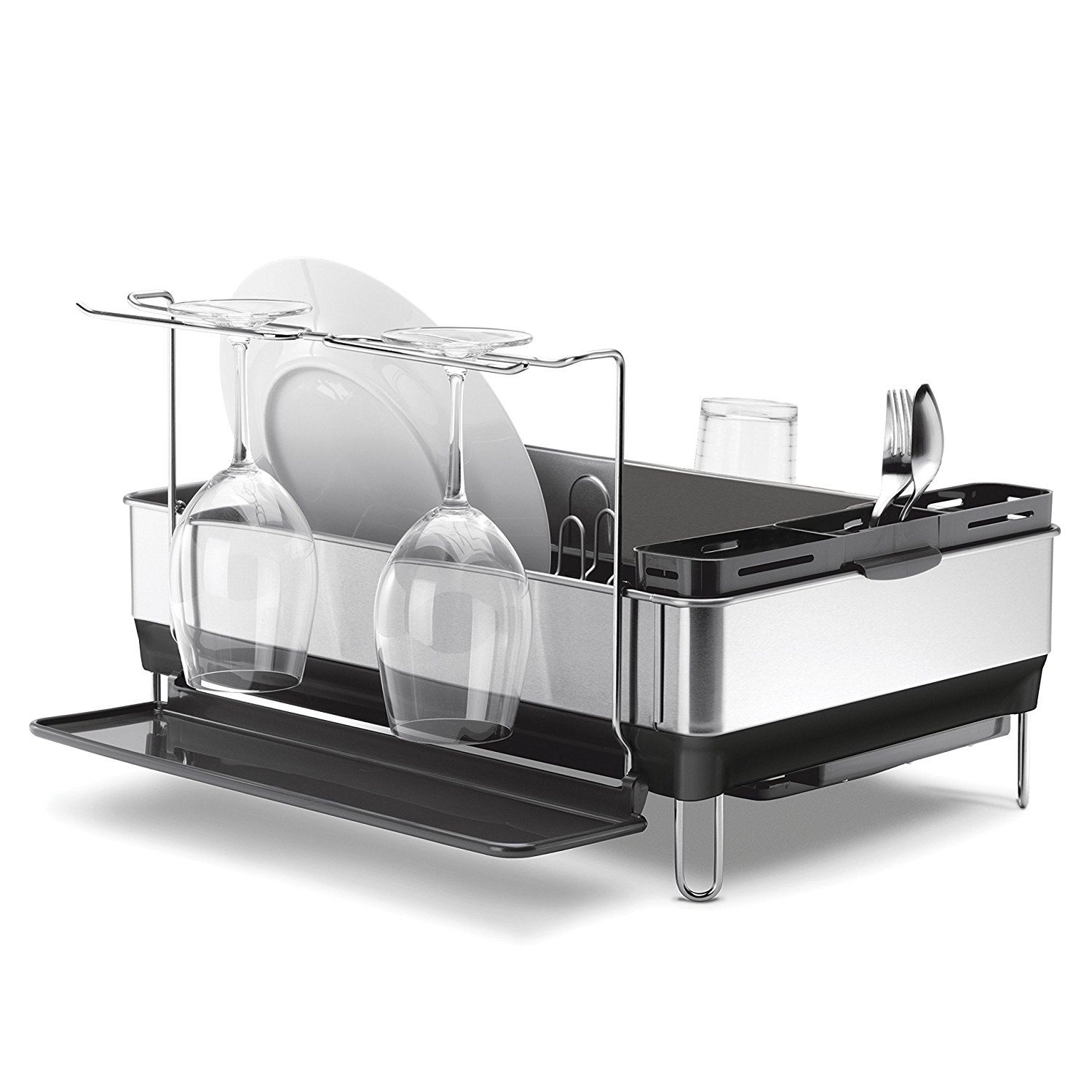 Simplehuman Fingerprint Proof Stainless Steel Dish Rack Drainer eBay