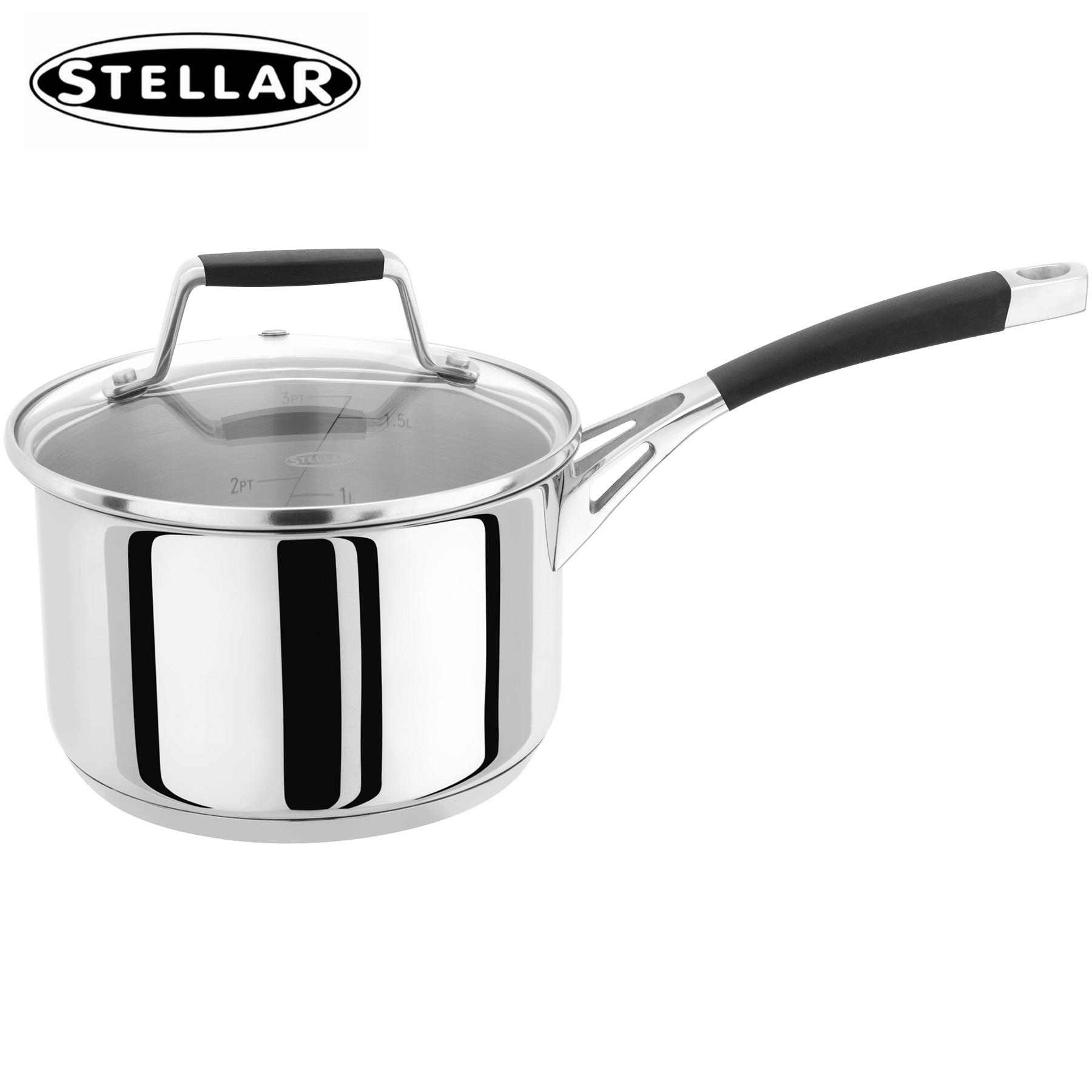 Stellar 5000 16cm Saucepan Pan Induction All Hobs Vented Lid