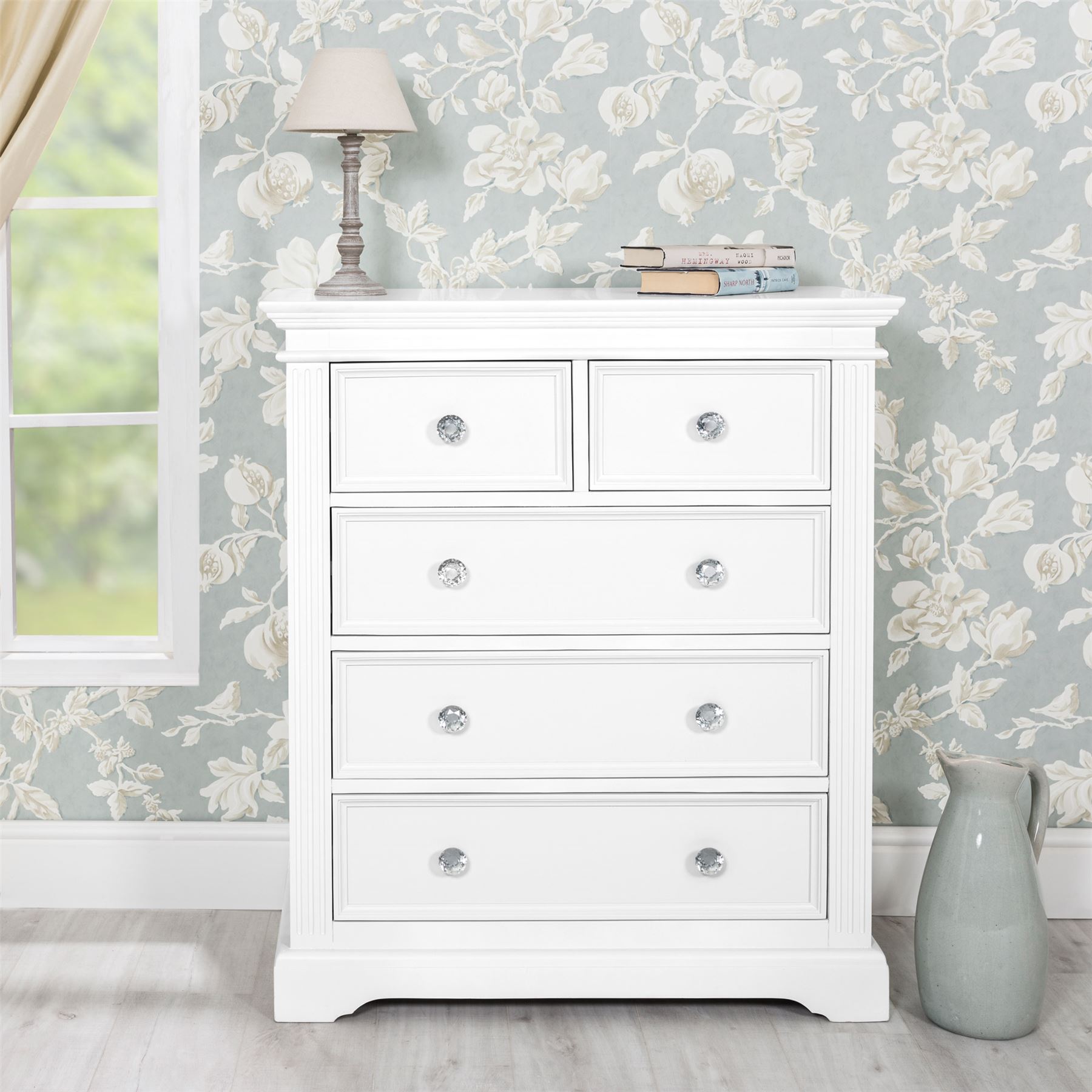 White Bedroom Furniture Wooden Chest of Drawers Bedside Table Robe GAINSBOROUGH - Picture 14 of 75