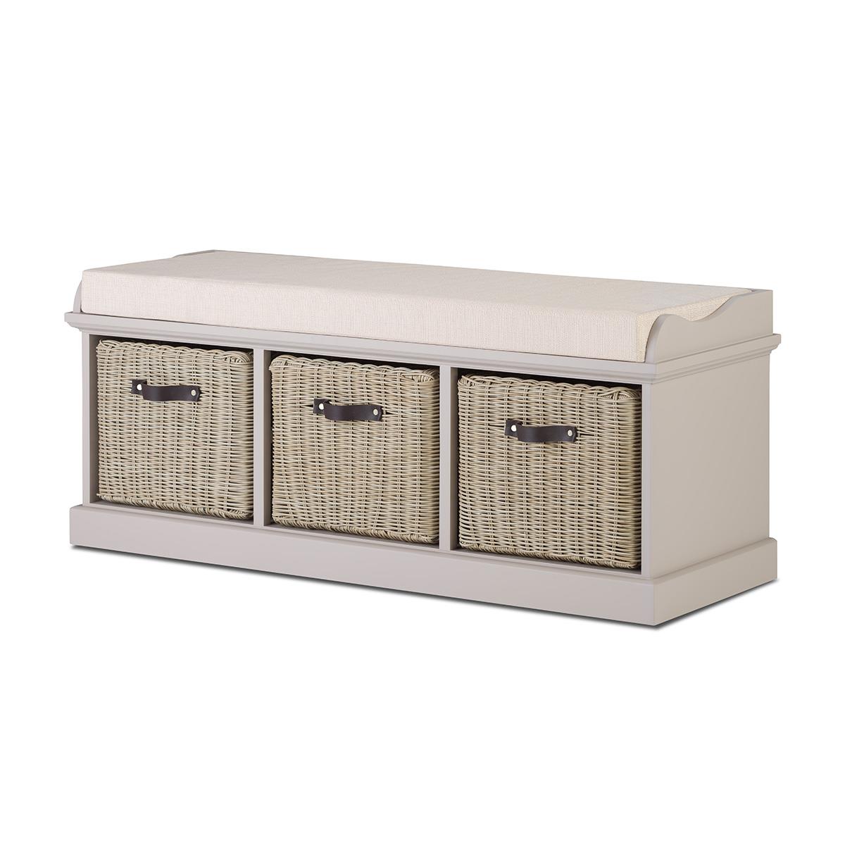 Large Storage Bench With Baskets Tetbury Large Storage Bench with Extra Strong Baskets.Hallway Bench