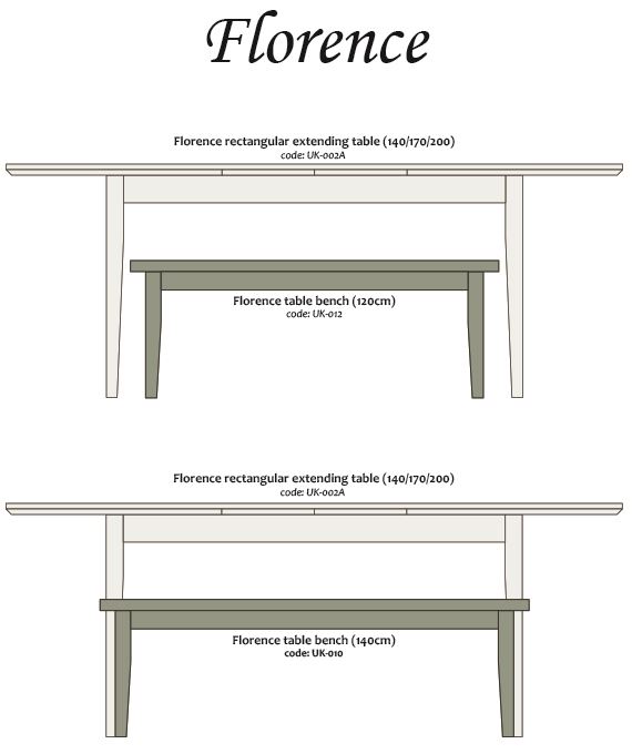 Florence Table Bench.120cm long bench ideal for kitchen table.Choice of colour - Picture 15 of 26