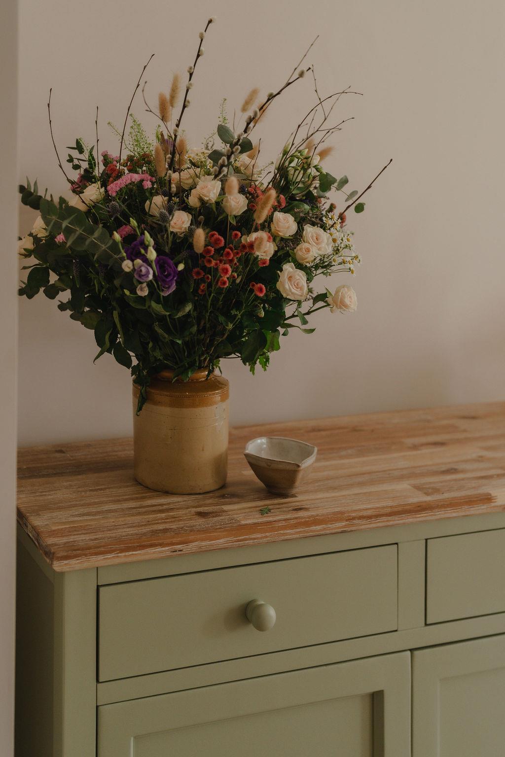 Sideboard Wooden Cupboard Drawers and Shelf Assembled Florence Kitchen Furniture - Picture 29 of 36