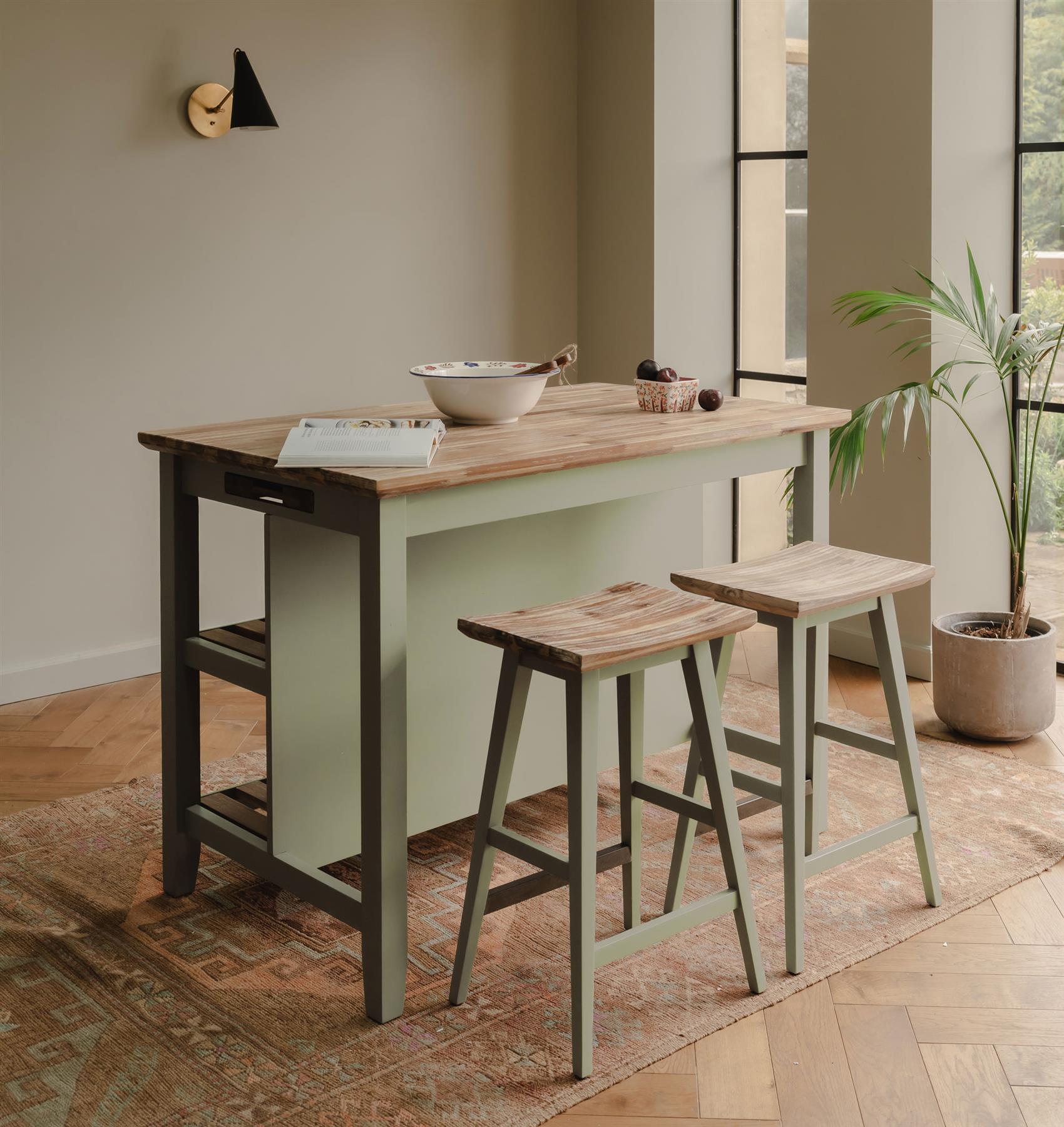 Florence Breakfast Bar with 2 large shelves. Small kitchen island with storage. - Picture 39 of 44