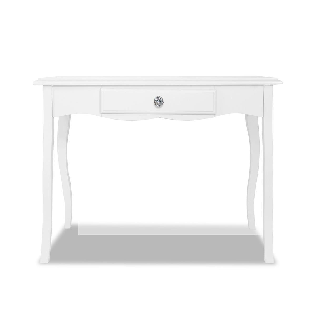 White Dressing Table French Vanity Table with Drawer Bedroom Furniture ROMANCE - Picture 8 of 12