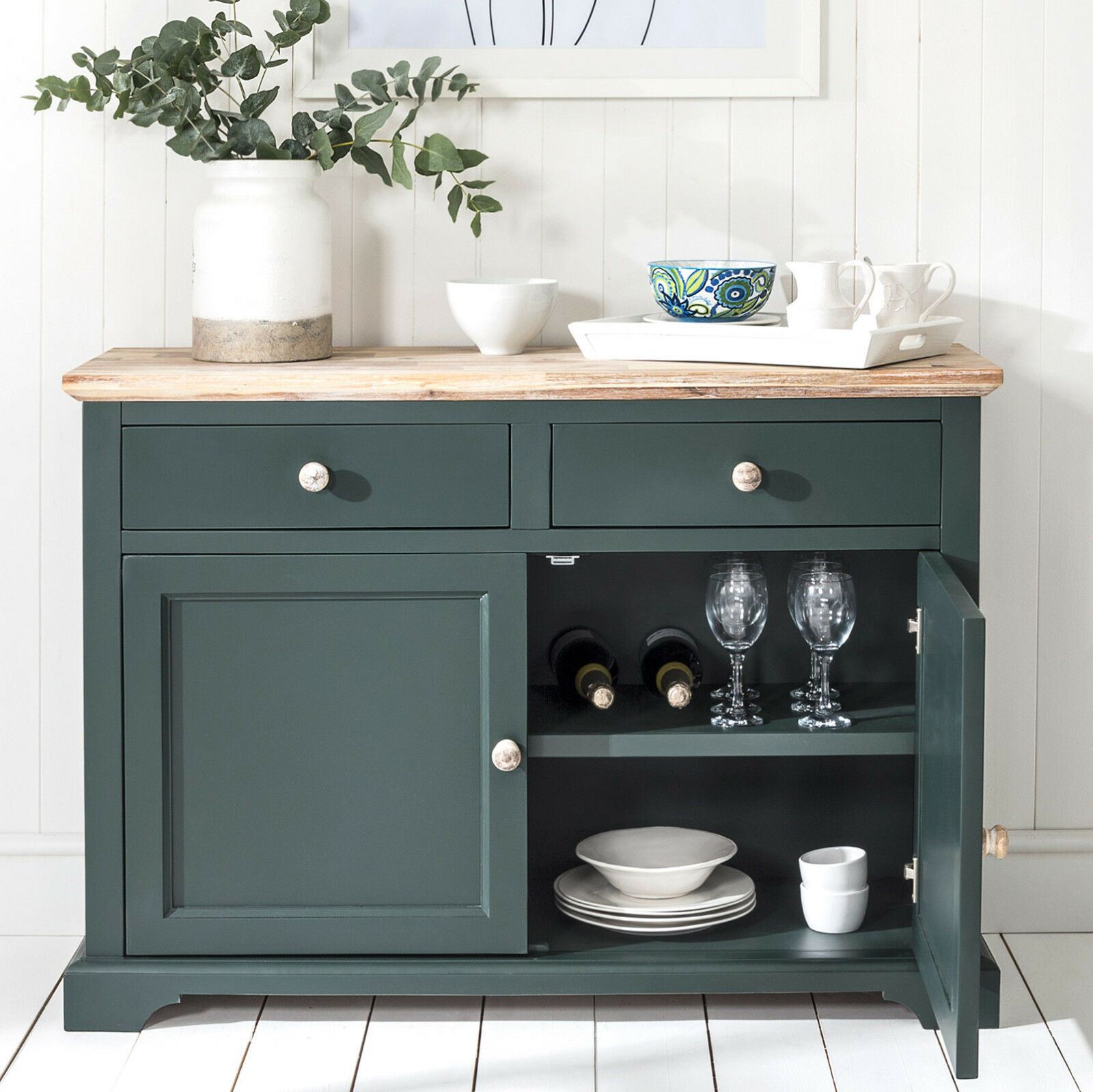 Sideboard Wooden Cupboard Drawers and Shelf Assembled Florence Kitchen Furniture - Picture 35 of 36