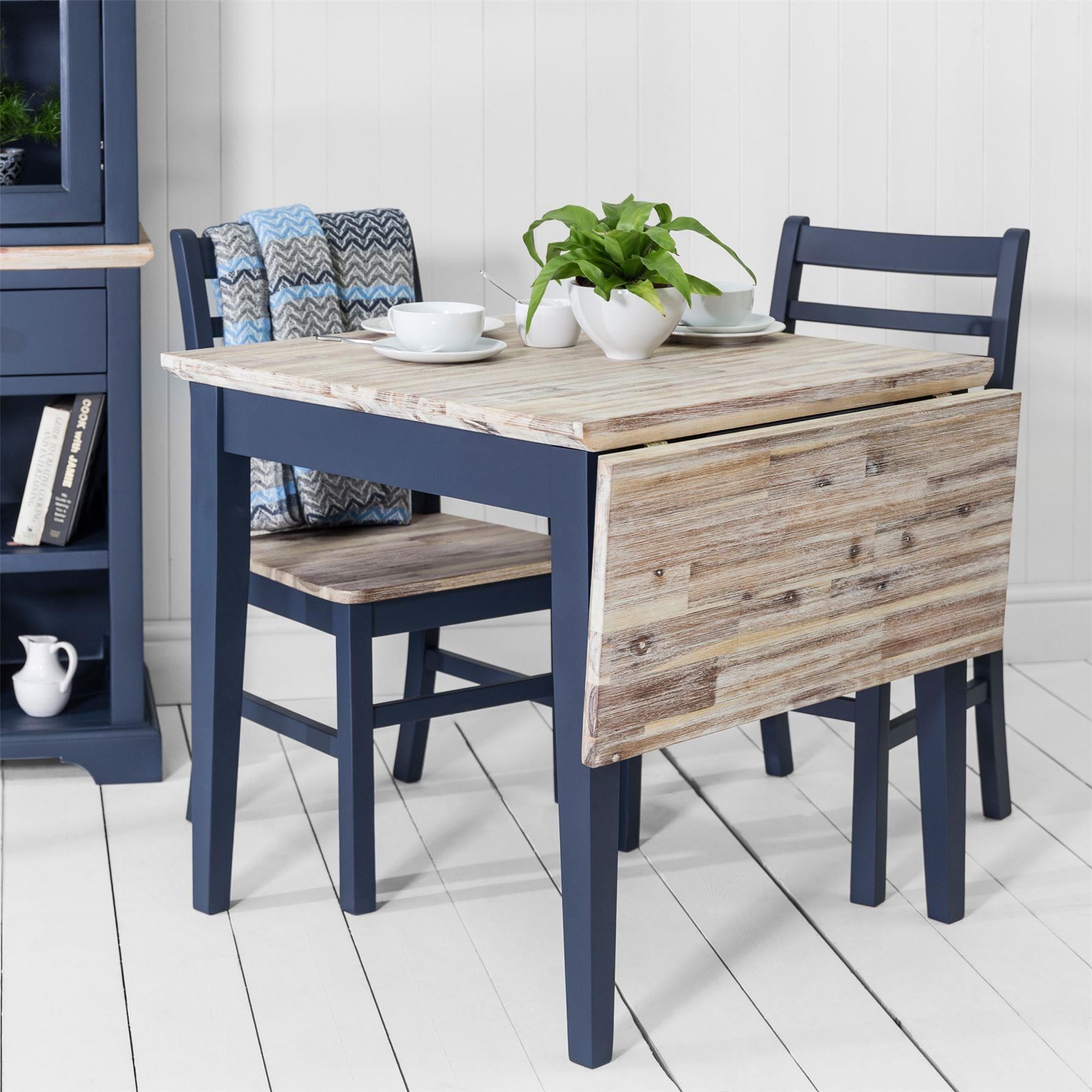 Extending Kitchen Table Set, Small Drop Leaf Table & 2 Chairs Set WoodenFLORENCE - Picture 26 of 34