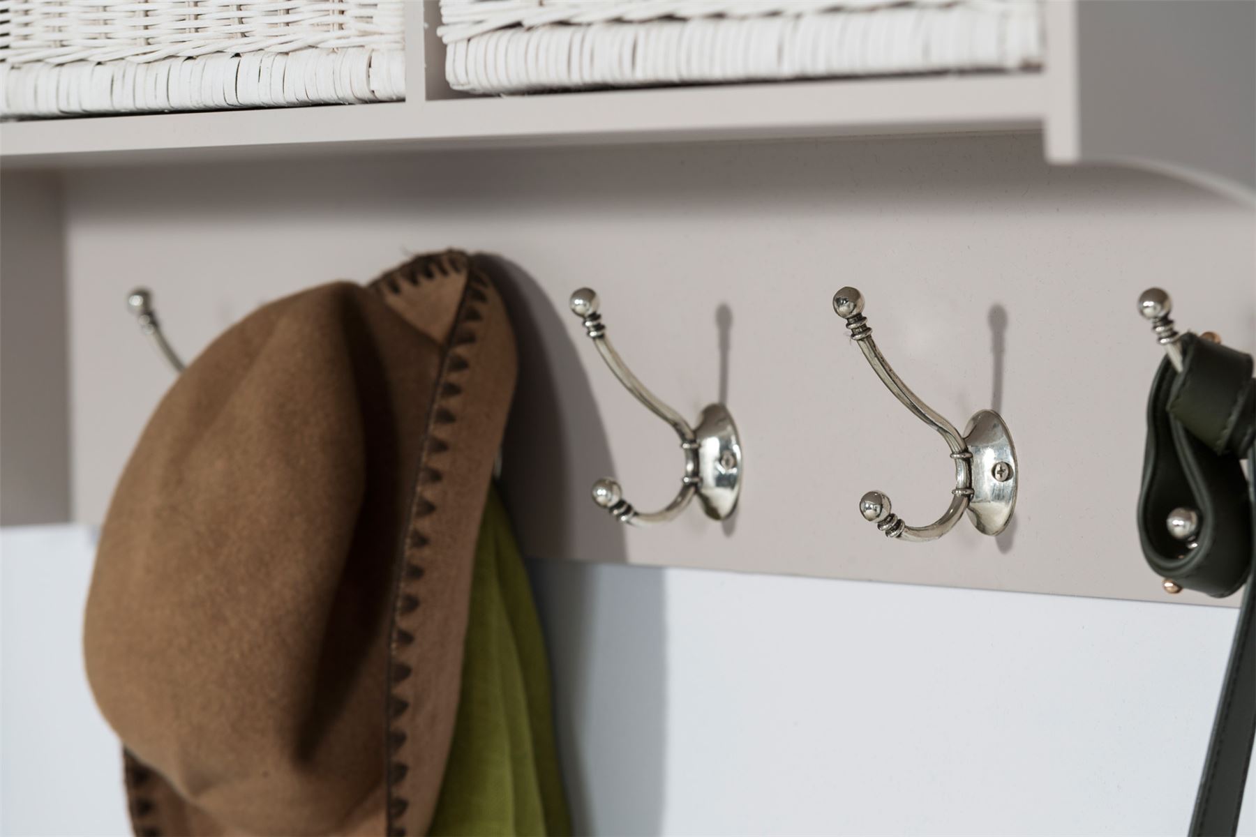 Wooden Coat Rack Wall Mount Storage Hanging Shelf TETBURY Hallway