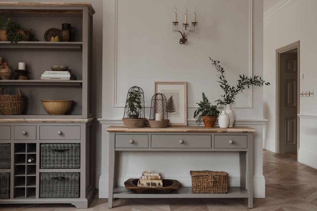 Kitchen Dining Furniture Grey Console Table Breakfast Bar Sideboard StoolFLORENC - Picture 11 of 178