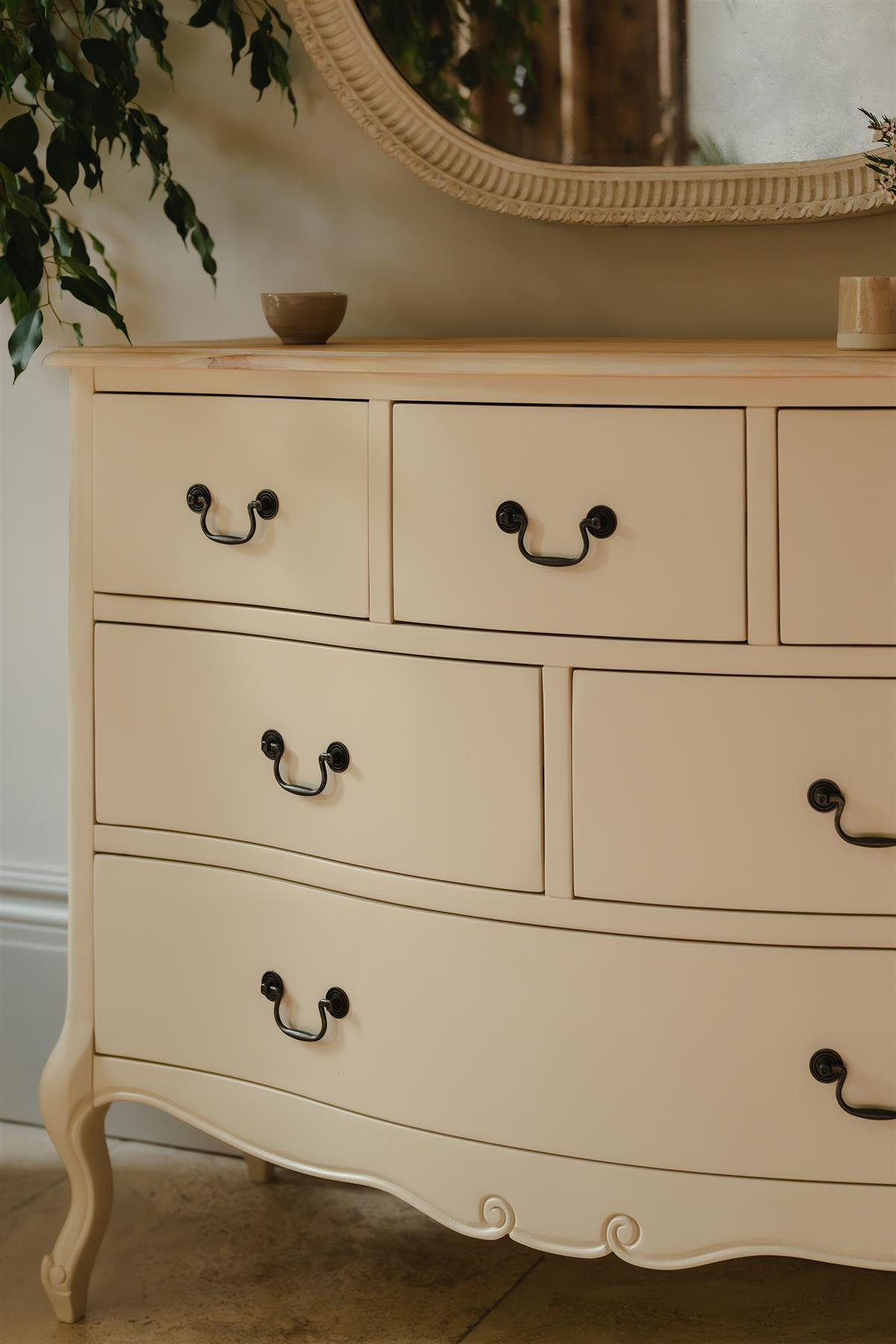 Shabby Chic Champagne Furniture, cream chest of drawers, dressing table, chests - Picture 30 of 139