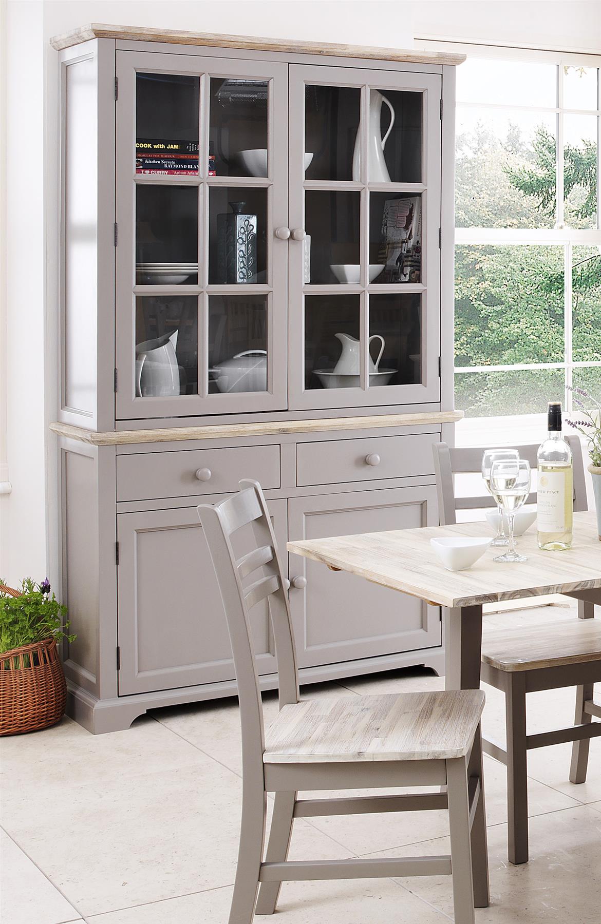 Florence Large Dresser.Kitchen diningroom glass display cabinet.Quality.ASSEMBLE