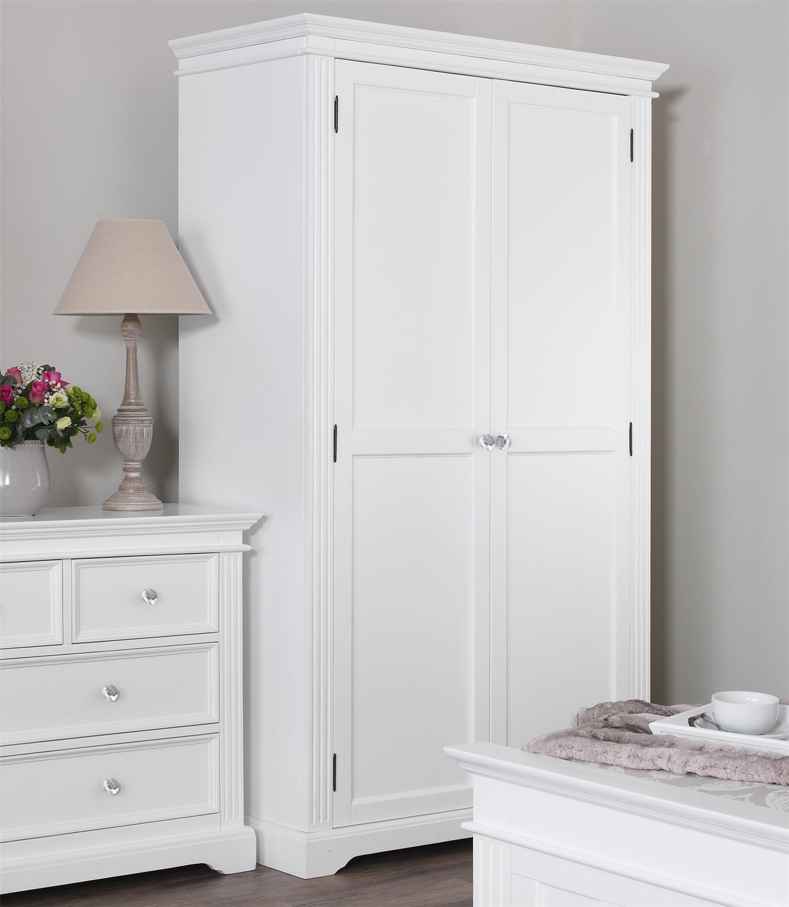 White Bedroom Furniture Wooden Chest of Drawers Bedside Table Robe GAINSBOROUGH - Picture 45 of 75