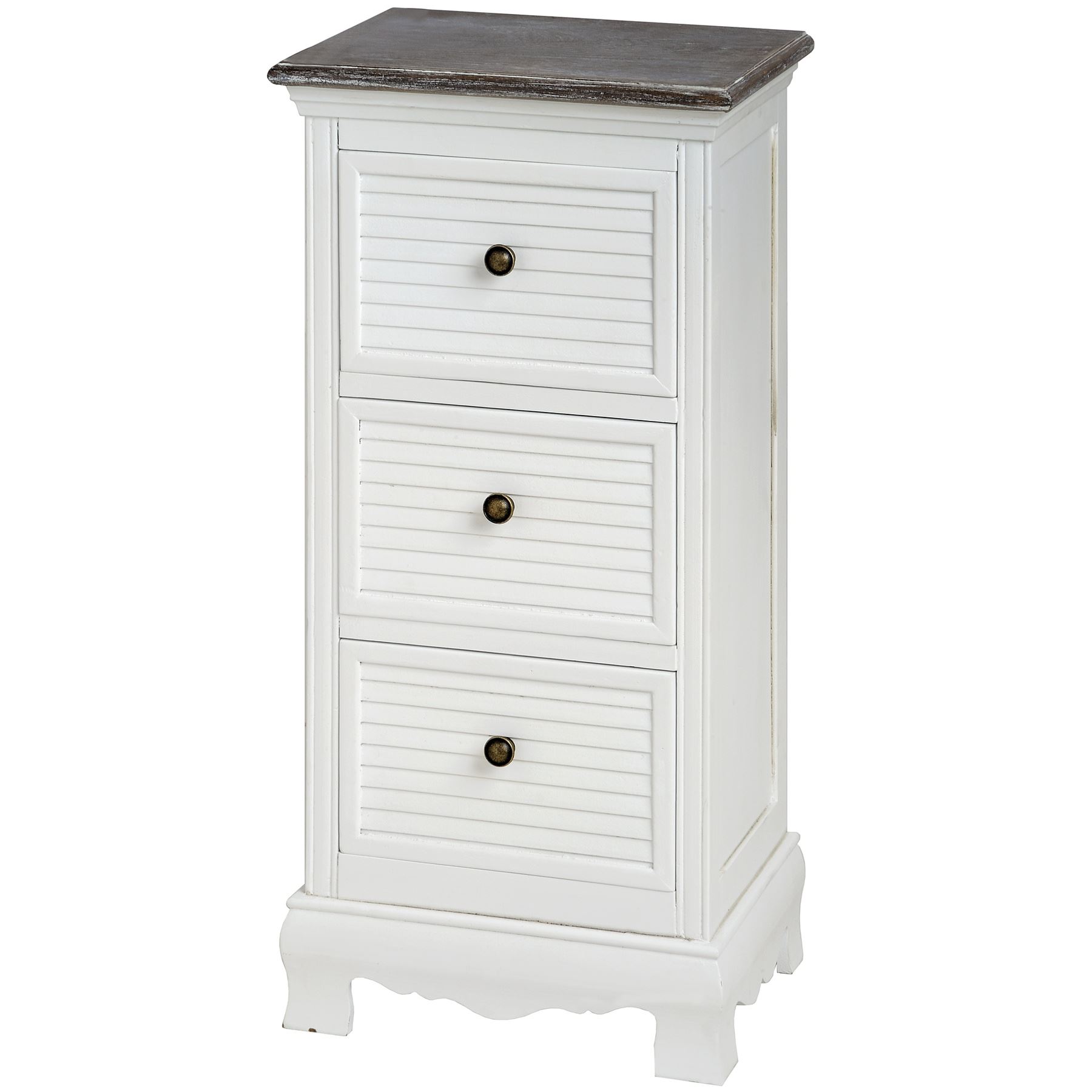 Louisiana Three Drawer White Tallboy White Narrow Chest Of