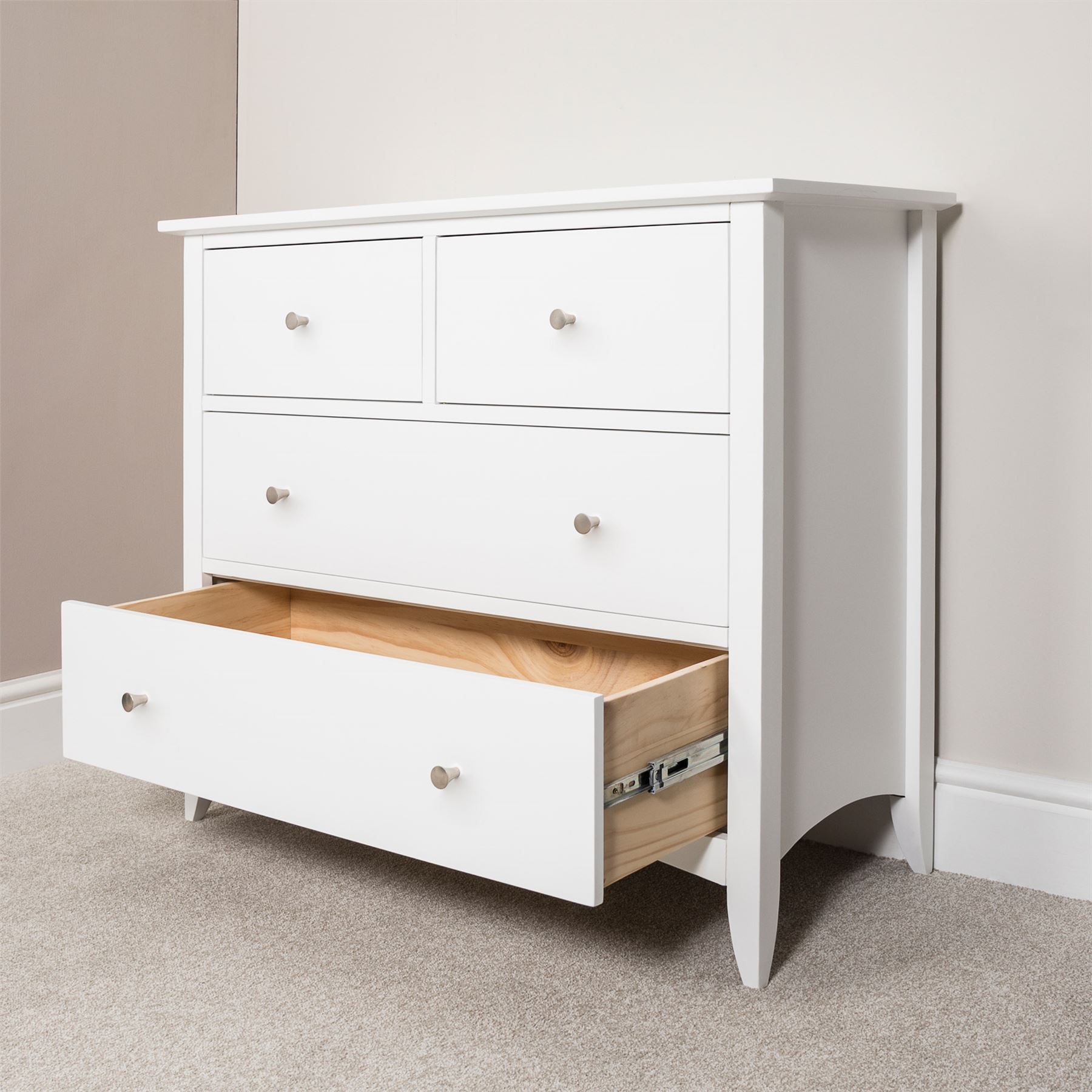 White Bedroom Furniture Bedside Table Chest of Drawers Bed EDWARD HOPPER Quality - Picture 14 of 88
