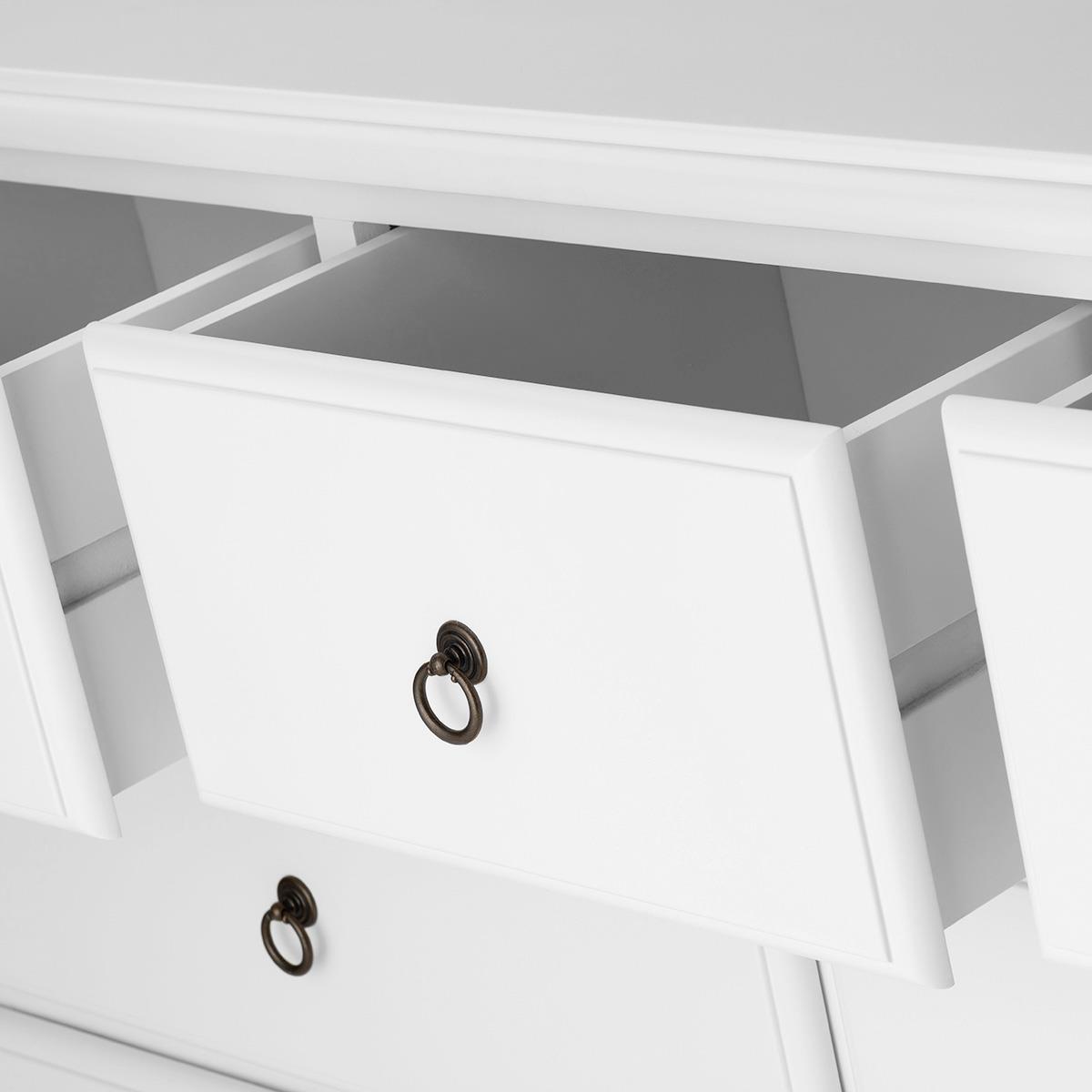 Large White Chest of Drawers 2 Over 3 Chest French ROMANCE Bedroom Furniture - Picture 10 of 12