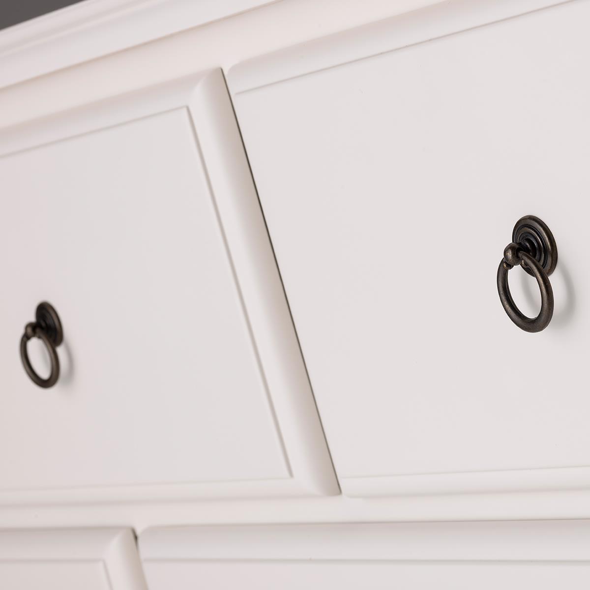 Large White Chest of Drawers 7 Deep Drawer Chest Bedroom Furniture ROMANCE - Picture 12 of 15