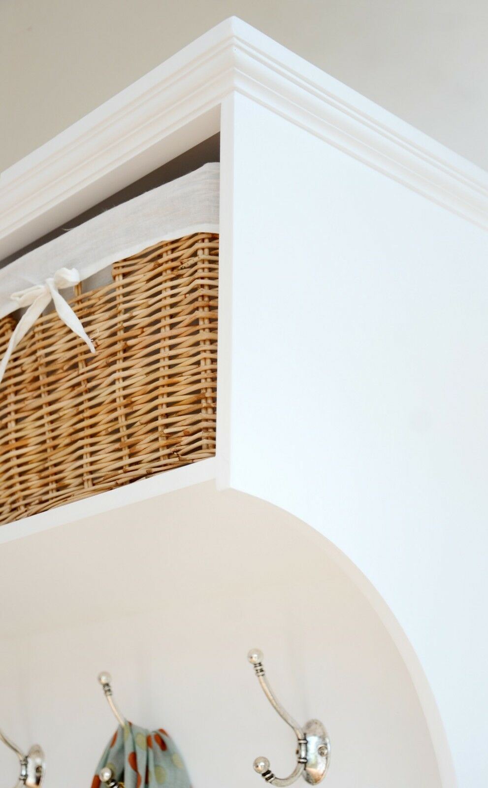 Storage Bench and Coat Rack Set Hallway Furniture with Wicker Baskets