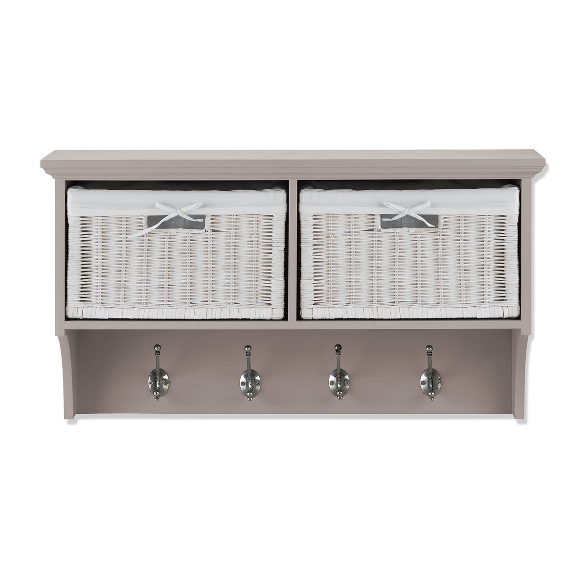 Tetbury coat rack, hanging shelf with 2 storage baskets. 4 colours