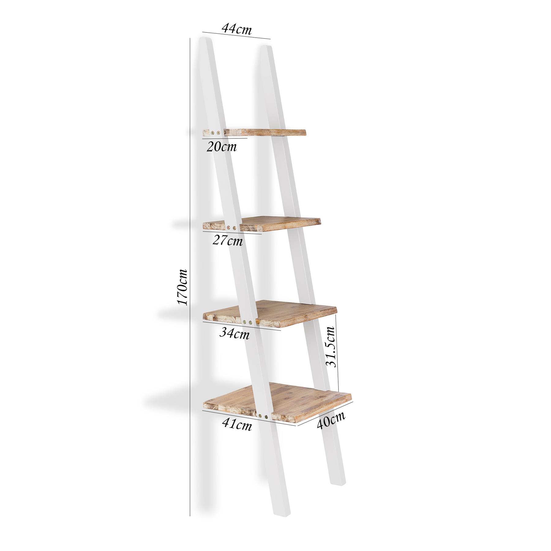 Florence Ladder Shelf Bookshelf Rack Lean up Display Storage Shelving Stand - Picture 24 of 26