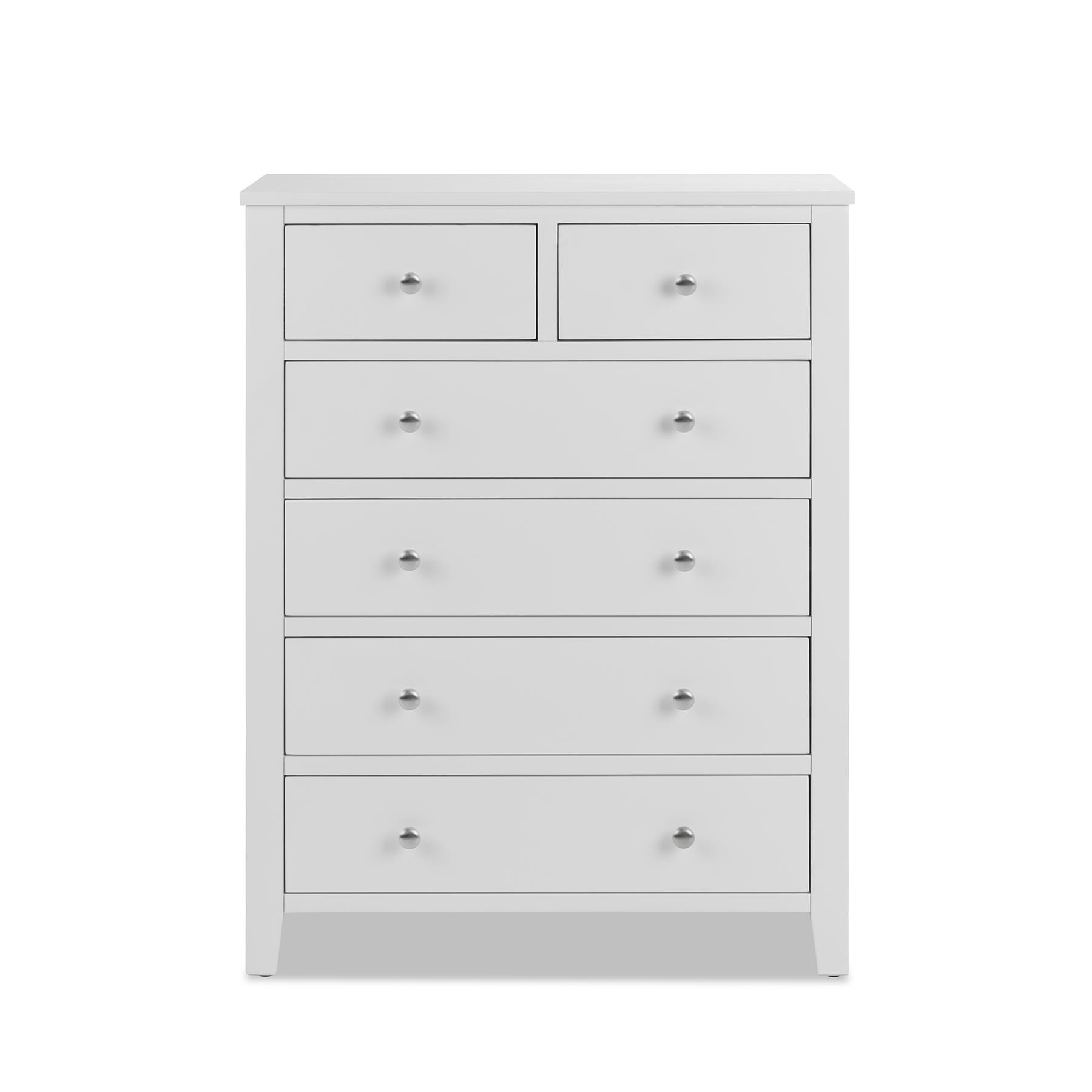 White Chest of Drawers 2+4 Large Chest Solid Drawers Bedroom Furniture